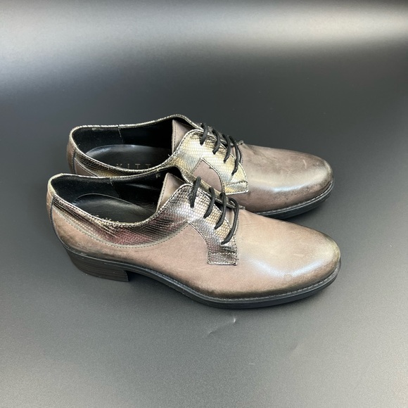 Lavorazione Artigiana Avitto Leather Oxford Shoes Lace-Up Low Block Heel Size 5 - Picture 10 of 15